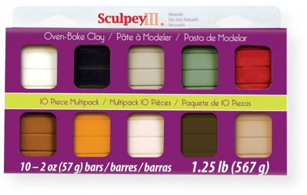 Sculpey S3MP 0300-1 III Polymer Clay Multipack Natural; Sculpey III is soft and ready to use right from the package; Stays soft until baked, start a project and put it away until you are ready to work again, and it wont dry out; Bakes in the oven in minutes; UPC 715891116173 (S3MP03001 S3MP-0300-1 S3MP03001 CLAY-S3MP-0300-1 SCULPLEYS3MP0300-1 SCULPEY-S3MP0300-1)